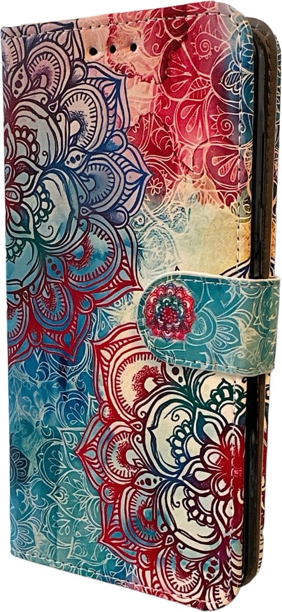 Elite Bookcase Geschikt voor: iPhone 13 hoesje - Pasjeshouder - Portemonnee - Kunstleer - Mandala Print