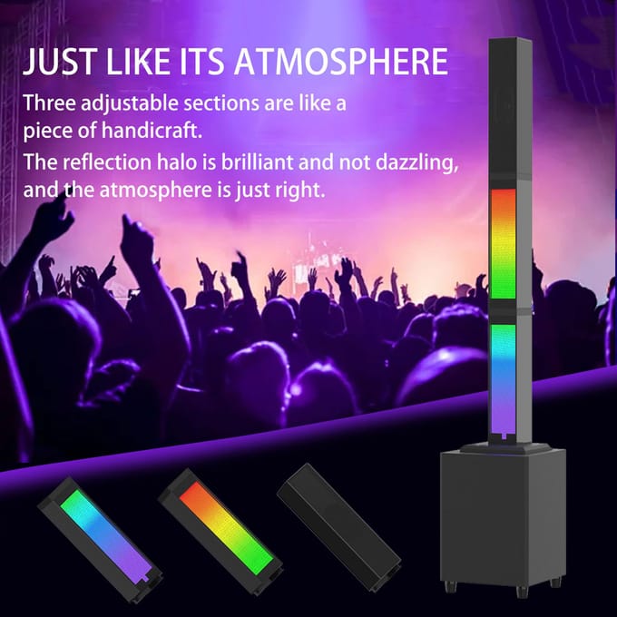 BT Draadloze Speaker met Subwoofer RGB Sfeerverlichting Karaoke Machine met Microfooningang Huis EU