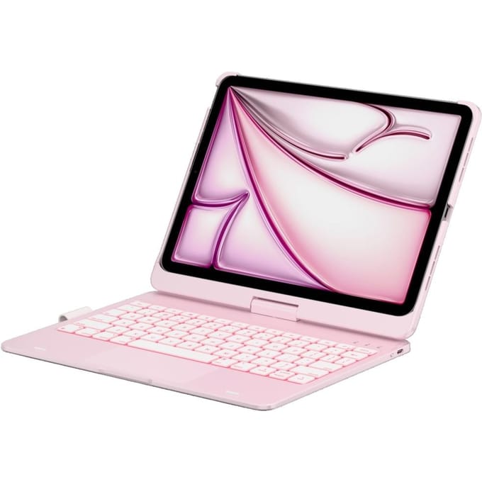 Typecase Flexbook Touch - Etui met Toetsenbord - Obrotende Constructie - RGB Verlichting - Apple Pencil Houder