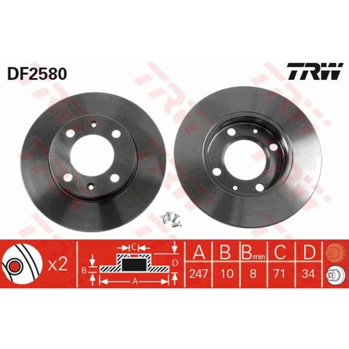 Remschijf TRW DF2580