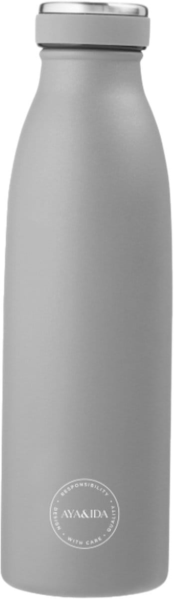 AYA & IDA - Drinking Bottle - Thermosfles - waterfles - 500ml - LIGHT GREY