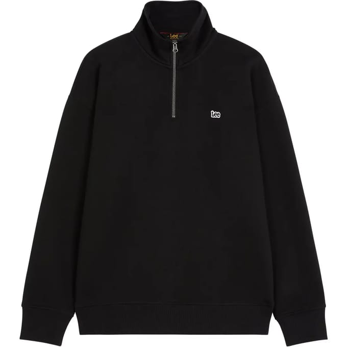 Zwart half-rits sweatshirt met patch Lee
