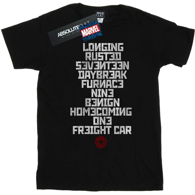 Marvel Dames/Dames Winter Soldaat Trigger Words Katoenen Vriendje T-shirt (Zwart)