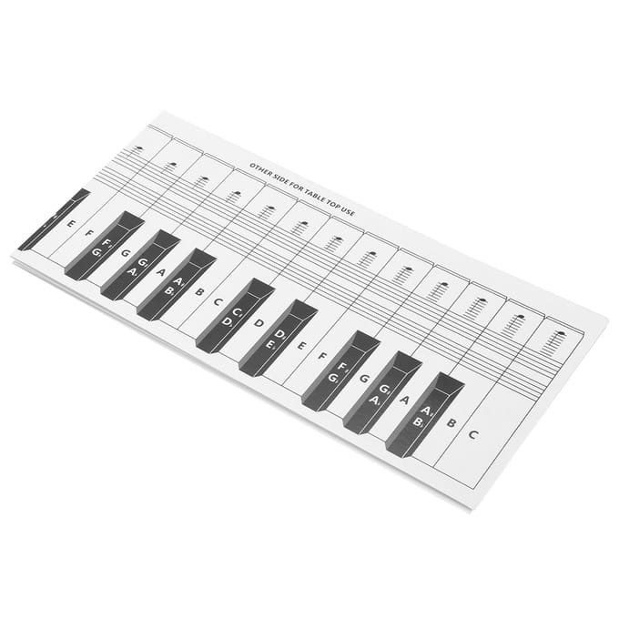 Piano Toetsenbord Notenkaart 88 Toetsen Oefening Vergelijkingstabel Draagbaar Gecoat Papier white