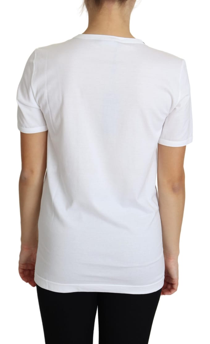 Dolce & Gabbana Dames Witte San Valentino Hart Kristallen T-shirt Top