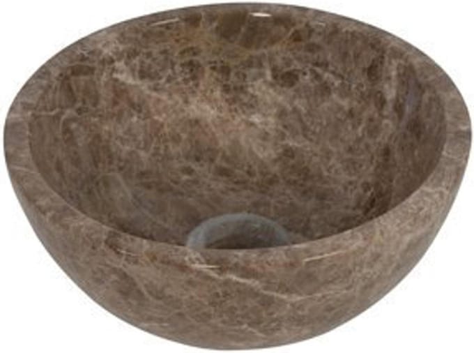 Plieger Mini Round waskom - 26x26x12cm - marmer bruin