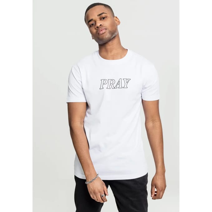 Mister Tee - Pray Hands Heren T-shirt - 3XL - Wit