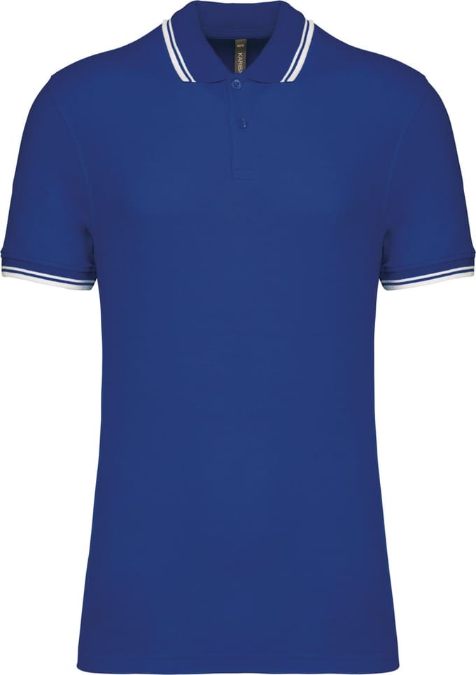 Kariban Gestreepte herenpolo korte mouwen K272 - Royal Blue / White - S