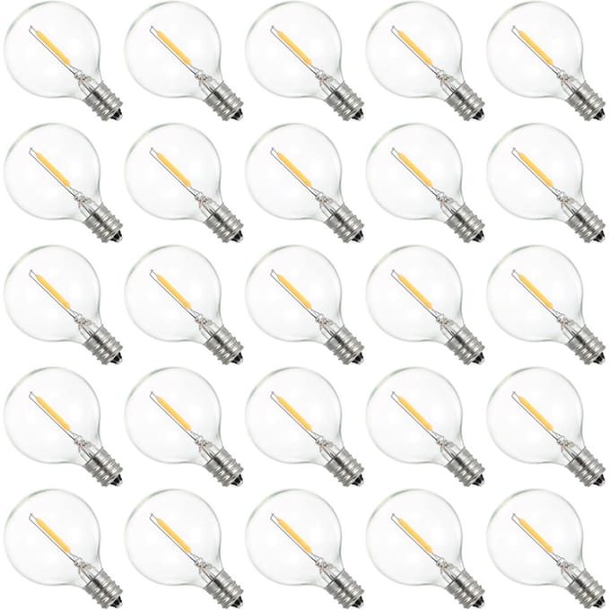AC230V Globe LEDs G40 Gloeilamp 25 Packs E12 Base Socket Houder IP44 Waterbestendigheid Warm Wit transparant