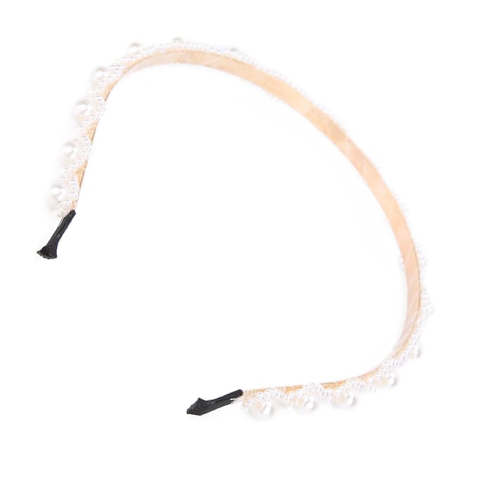 Faux Parel Modieuze Dames Legering Hoofddeksel Haarband Bruiloft Feest HaaraccessoireB white