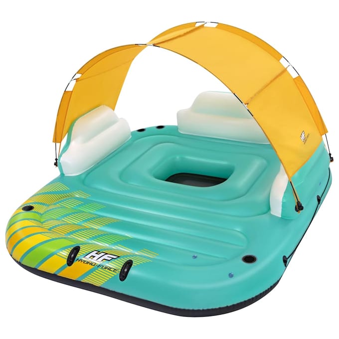 Bestway - Opblaas eiland - 5-persoons - 291x265x83 cm - groen, geel