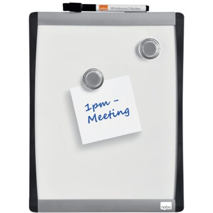 Nobo Magnetisch Whiteboard - 21,5 x 28 cm - Inclusief Marker, Magneten en Foamtape - Wit
