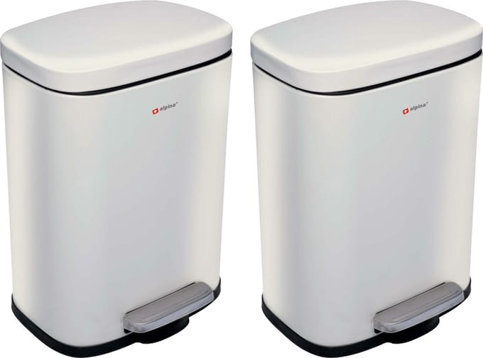 Alpina soft-close pedaalemmer - 2x - rvs - 5 liter - L21,5 x B18,5 x H30