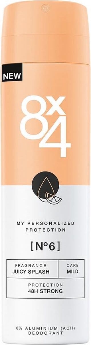 8x4 Deodorant Spray No 6 Juicy Splash 150 Ml