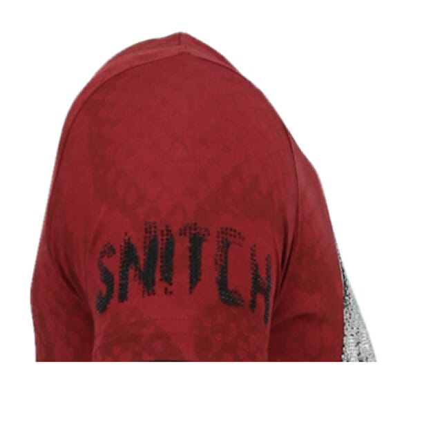 Skull Snake - Fun T shirt Mannen - 6326B - Bordeaux