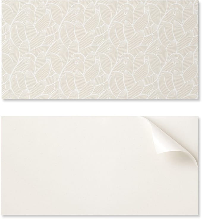 Zelfklevend vinyl woondecoratie-element 100x50 cm met bladpatroon in golven