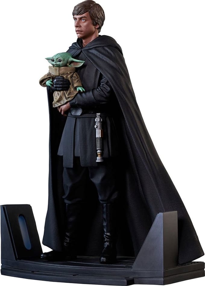 The Mandalorian - Premier Collection 1/7 Luke Skywalker & Grogu 25 cm