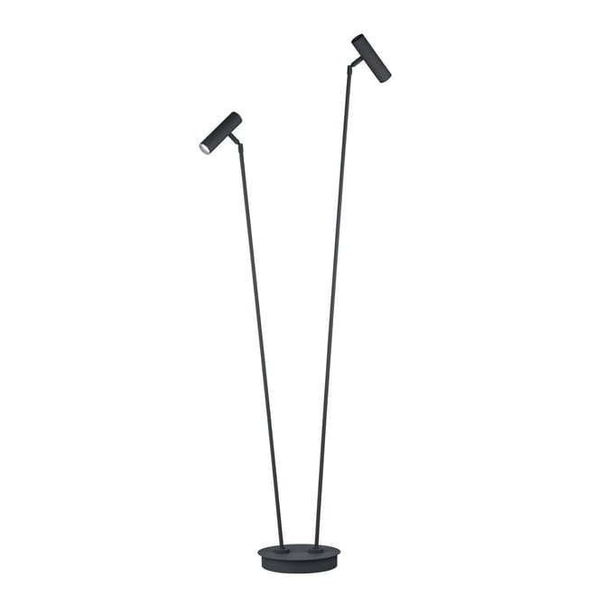 HELL Tom Pro LED vloerlamp, zwart, 2-lamps, CCT, dimmer
