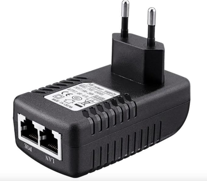 PoE adapter & injector 48V 0.5a - Ip-camera - VOIP toestellen - WIFI acces points