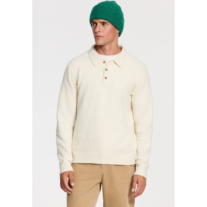 Shiwi Penn Regular Fit Boucle Polo White Maat: M | Sweaters Outlet | Heren | Wit