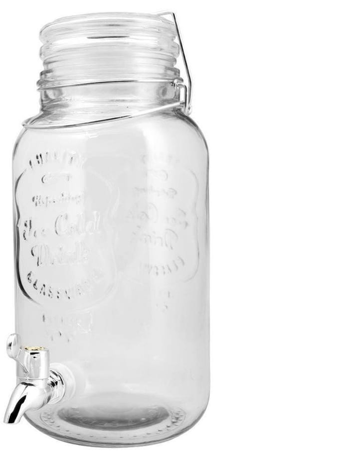 Glazen drankkan met kraantje, 4 liter