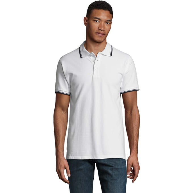 SOLS Heren Praktijk Contrast Poloshirt (Wit)