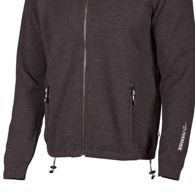 Ivanhoe vest Hadar Full Zip Black - fijne merinowol - Zwart