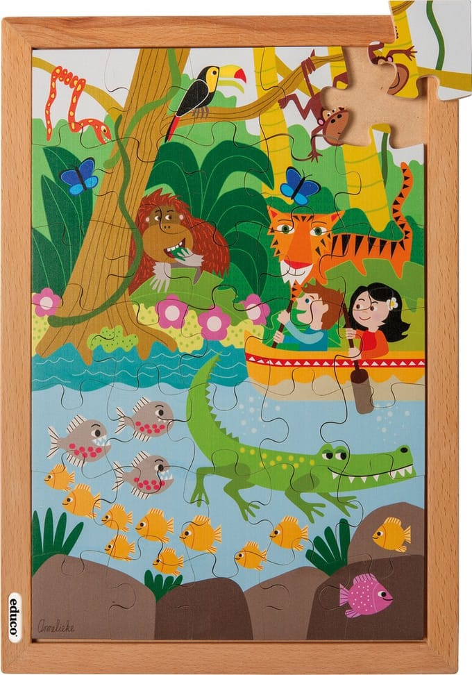 Puzzel boven en onder 35 stukjes In de jungle - Educo