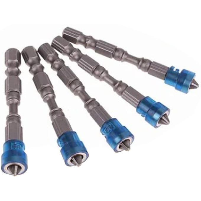 5 Stuks Schroevendraaierbit Sterk Professioneel Magnetisch Kruis Elektrische Schroevendraaierbit Blauw 65mm