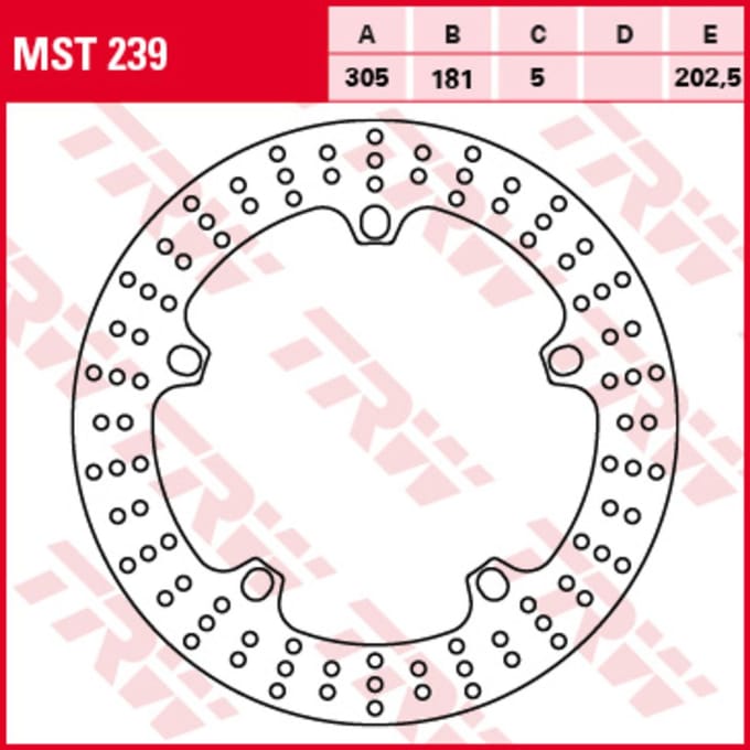 Remschijf TRW MST239, 1 Stuk