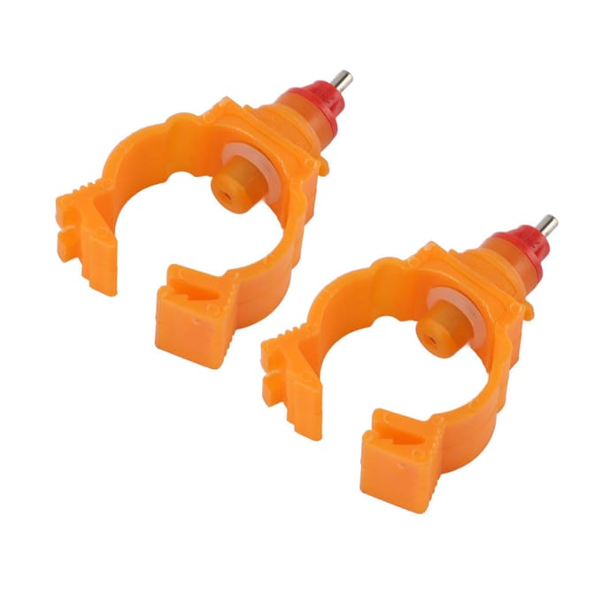 100 stuks Kippennipel Drinkfonteinen Veer Bajonet ABS G3/4 Pluimvee Water Drinker Nippels Clip orange