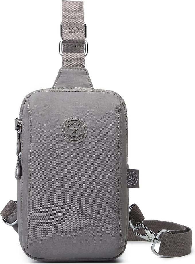Bagwise® Crossbodytas - Sling Bag - Schoudertas - Dames - Heren - 3105 - Grijs