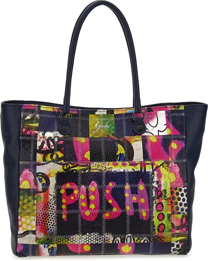 Gabs Leren Schoudertas Handtas Jessica Stampa Trip Shoulderbag Nero Blauw