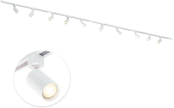 Qub Focus Railverlichting - Wit - 500 cm - I-Vorm - 10x GU10 Spots - Dimbaar - Complete Set