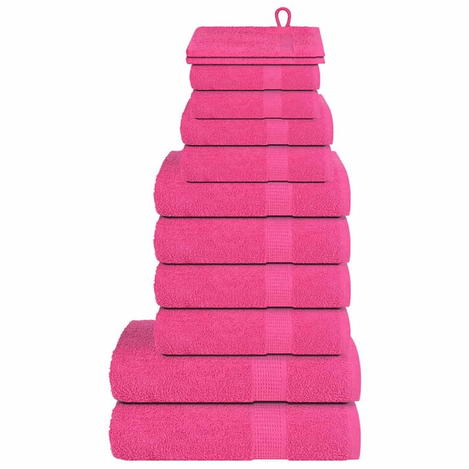 vidaXL - 12-delige - Handdoekenset - FROGN - 360 - g/m² - roze