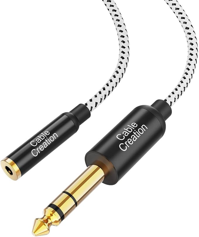 Adapterkabel 3,5 mm Jack Vrouwelijk naar 6,35 mm Jack Stekker Stereo Audio