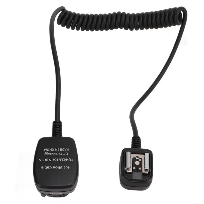 FCN3A 1.3m TTL Camera Flitskabel voor Nikon Z50 SB5000 Camera Flits Speedlite Kabel black