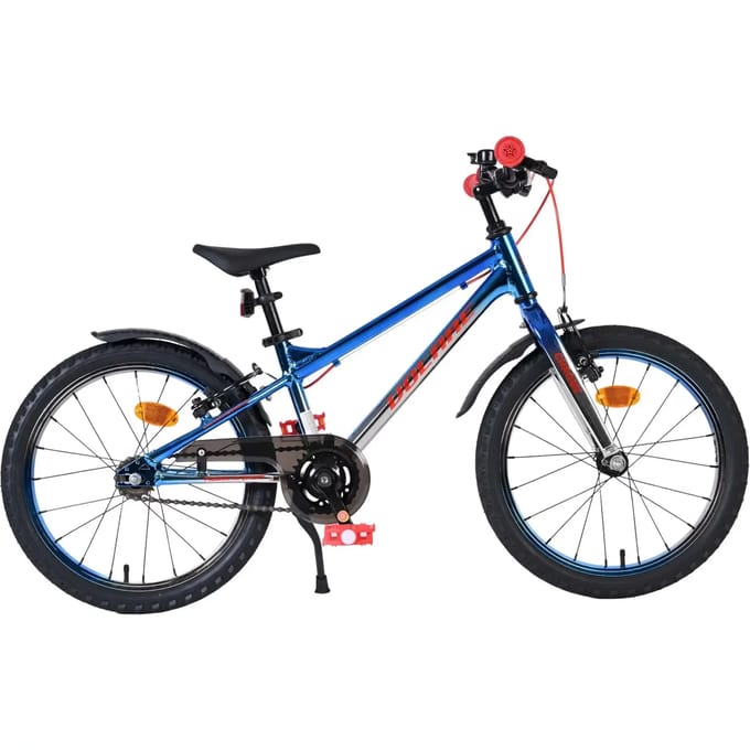 Volare Chrome Kinderfiets - Jongens - 18 inch - Blauw Zilver - Twee handremmen