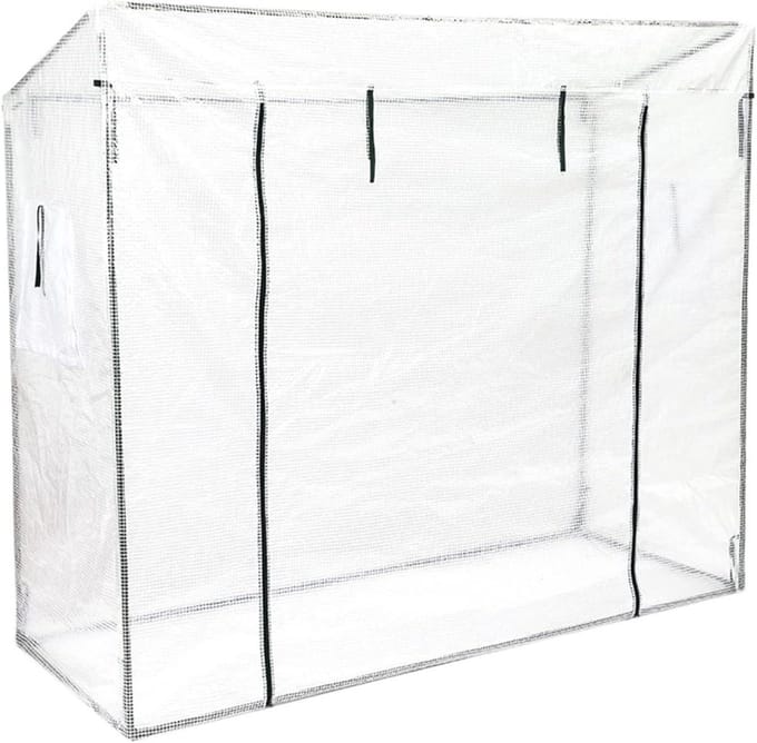 Tuinkas - Kweekkas - Planten Beschermen - Oprolbare Deur - 200x77x170 cm - Wit
