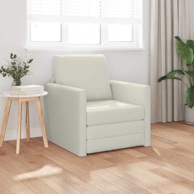 vidaXL - Slaapbank - Crème - 74 - x - 77 - x - 81 - cm - Fluweel