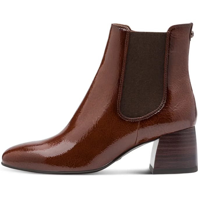 Tamaris Tamaris Essentials Enkellaarsjes cognac Lak