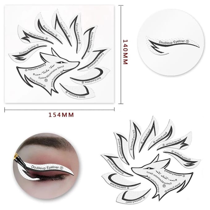Professionele Eyeliner Stencil Oogschaduw Stencil Set Niet-geweven Eyeliner Stencil Kit Eyeliner gray