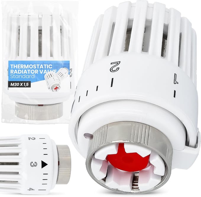 Thermostaatkop voor Radiator Regelventiel Energiebesparend Moderne Witte Temperatuurregeling