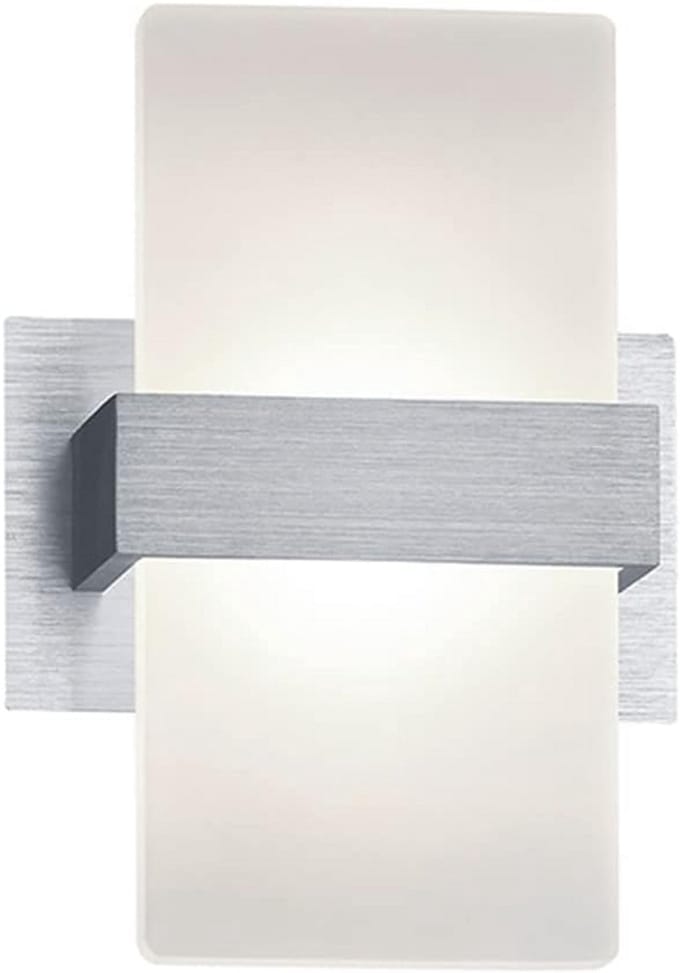 Moderne LED Wandlamp Aluminium met Witte Acryl Kap