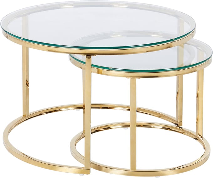 GRANGE - Salontafel set - Goud - Gehard glas