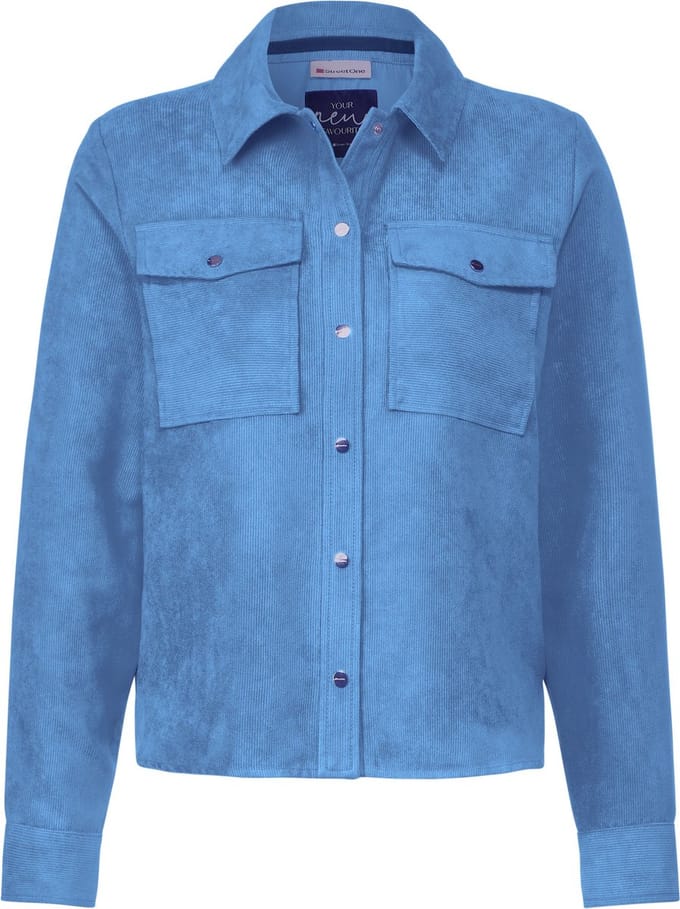 Street One Short Corduroy Overshirt- light spring blue - Maat 46