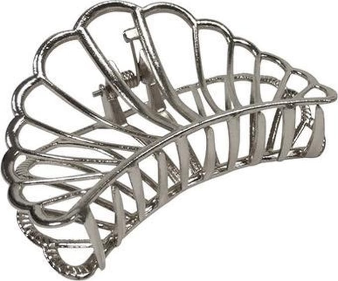 Haarsoires Haarspeld Haarklem 7cm – Open Schelp Vorm – Metaal – Zilver