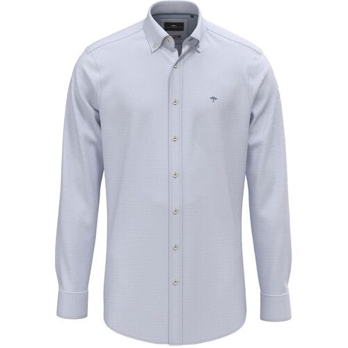 Fynch-Hatton Overhemd Washed Oxford Solid Color Kent Collar Crystal Blue / male