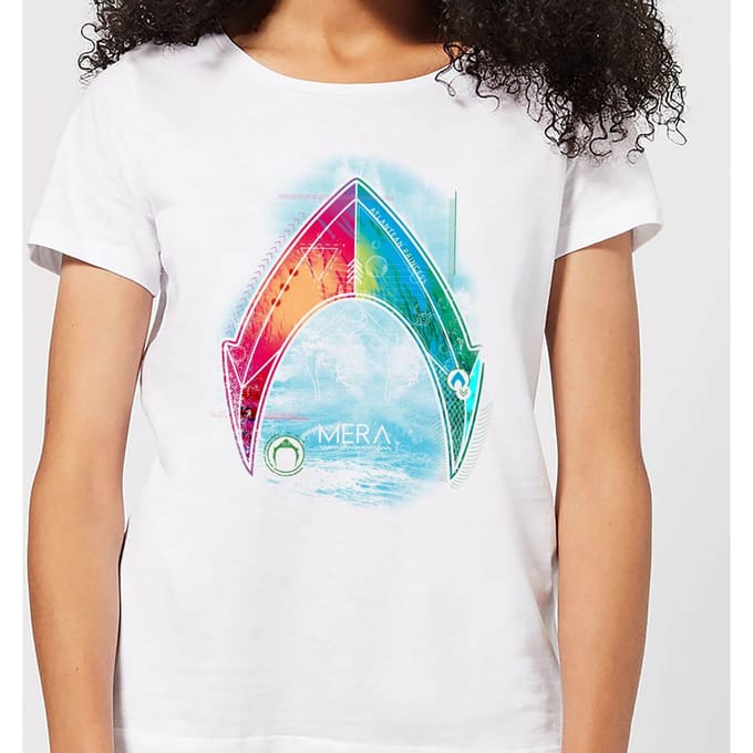 Aquaman Mera Beach Symbol dames t-shirt - Wit - S