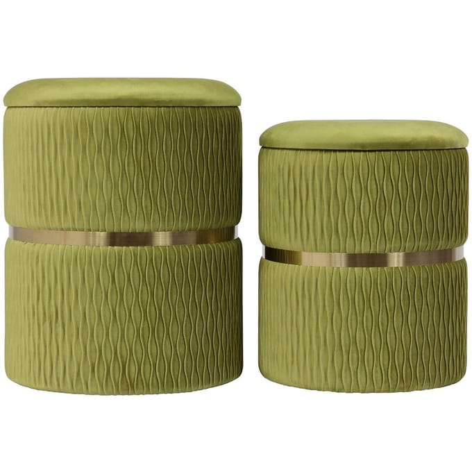 Set van 2 poefs Zora velvet | Underbar
